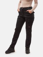 Damen Thermo Cargo Hose Stretch Outdoor Arbeitshose Winter Fleece