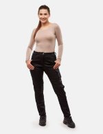 Damen Thermo Cargo Hose Stretch Outdoor Arbeitshose Winter Fleece – Bild 2